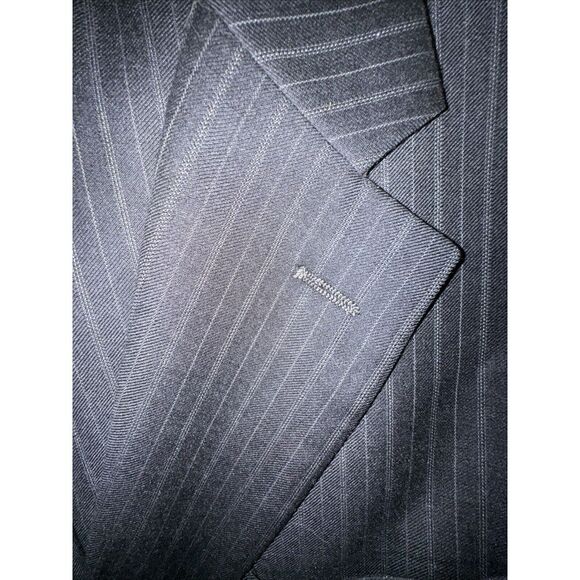 ARMANI COLLEZIONI Suit 46R W40 Good Condition Italy Black Stripes 2 Piece Italy - Picture 3 of 10